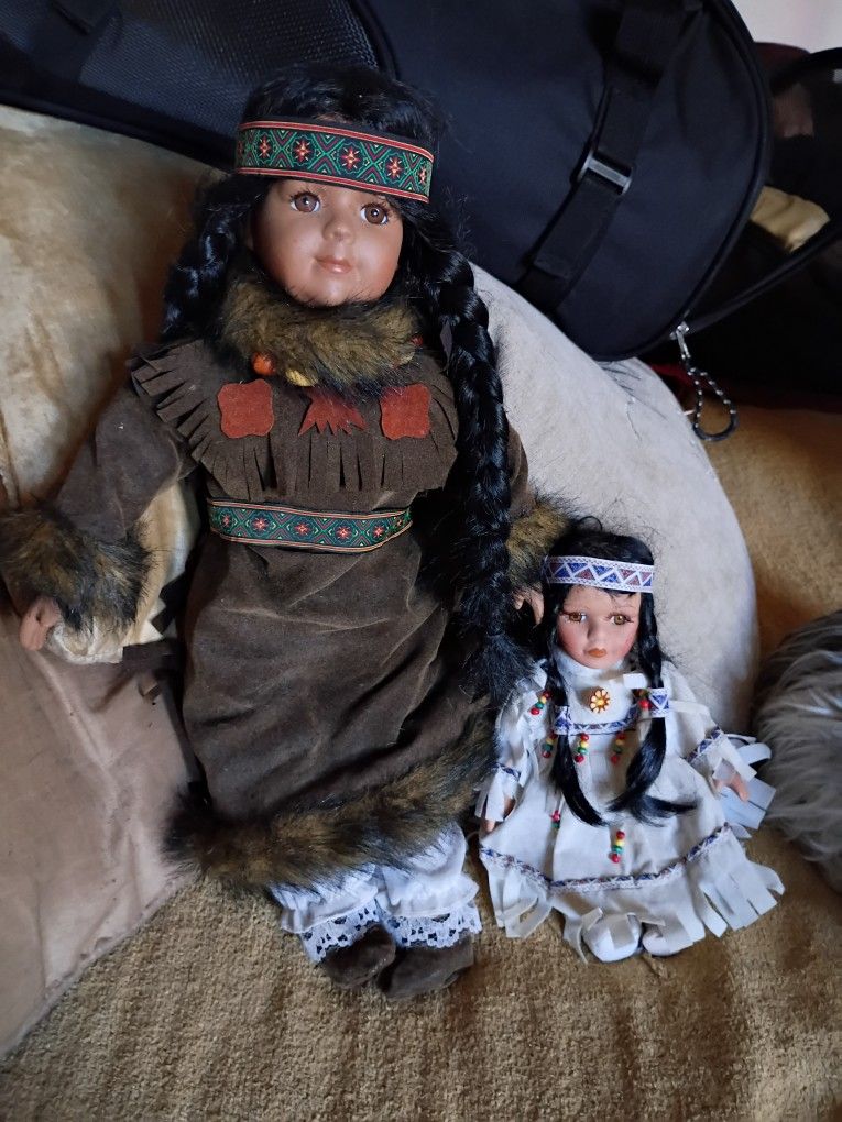 Native American Indian Porcelain Dolls