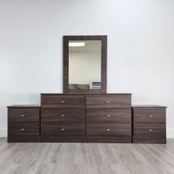 Dresser with Mirror and Nightstands ⚜️ Cómoda con Espejo y 2 Mesitas de Noche 🚚[Fast-Delivery]💨