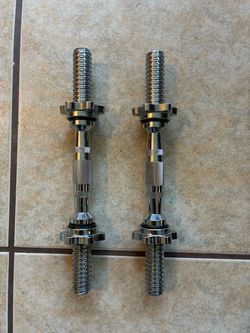 Chrome Dumbbell Handles with Collars – Pair