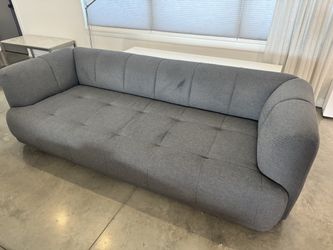 DWR Quilton Hay Sofa In Dark Grey Fabric