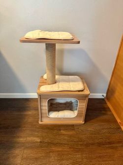 Catry Wooden Cat Tree/Tower with Cushions