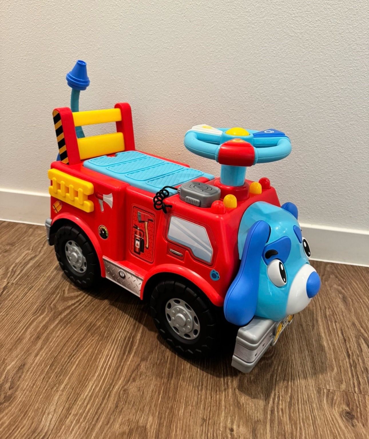 Kids Foot To Floor Fire Truck Push And Ride On With Sounds And Lights