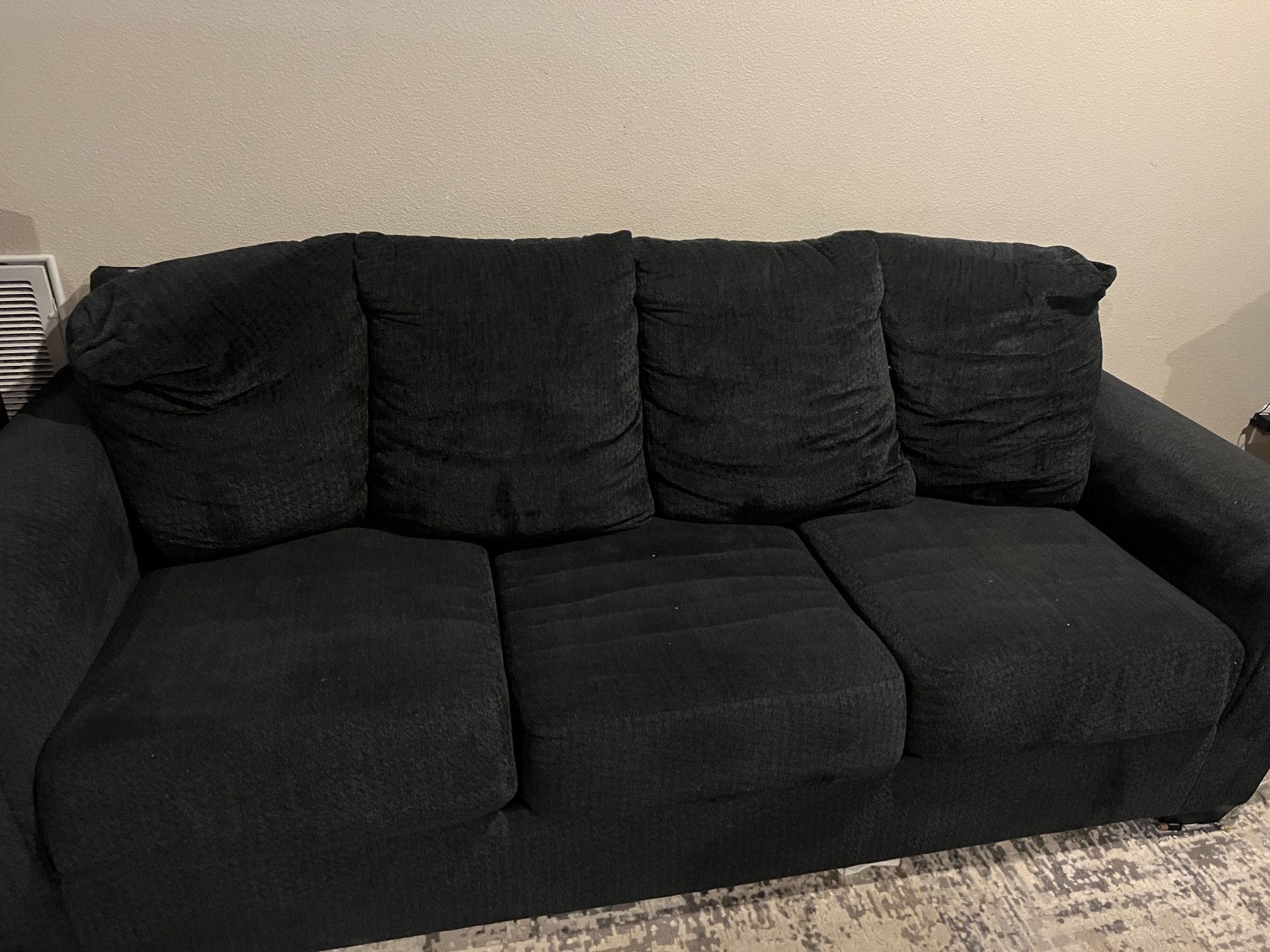 Black Fabric Couches 