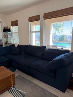 Dream Navy 5 Piece Modular Sectional with Armless Chairs, 3 Corners
