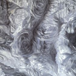 186yds X 54"w WHITE GATHERED SILK ROSE MATERIAL