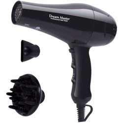 Dream Master Hair Dryer Blow Dryer with Concentrator & Diffuser