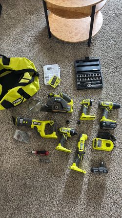 Ryobi 18V Cordless Power Tool Set With Stanley Mechanics Tool Set