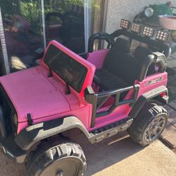 Girls Electric Pink Jeep 