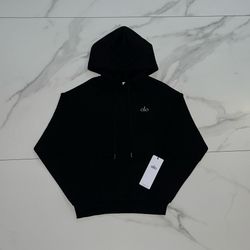 Alo Yoga Accolade Pullover Hoodie Black Sweatshirt Size XS