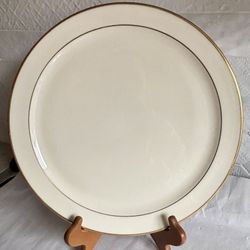 Vintage Lenox Mansfield Round Ivory Platter With Gold Rim