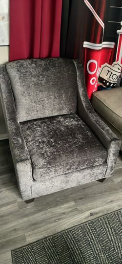 Gray Velvet Accent Chair