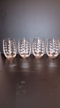 Mikasa Cheers Set Of 4 Stemless Wine Glasses 