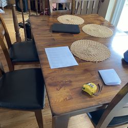5PC Dining Table (60”x42” with 18” Extension) with 4 Chairs and 1 Bench 