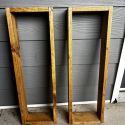 Set of 2 Wooden Wall Shelves – Rustic Style