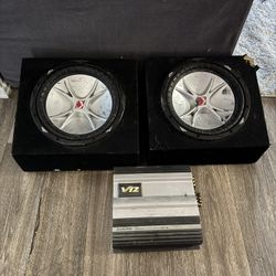 10 Inch Kicker Subwoofers, And 1000Watt Amp