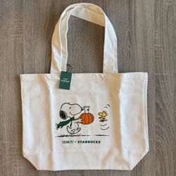 Starbucks x Peanuts Snoopy Tote Canvas White ONLINE EXCLUSIVE LIMITED EDITION