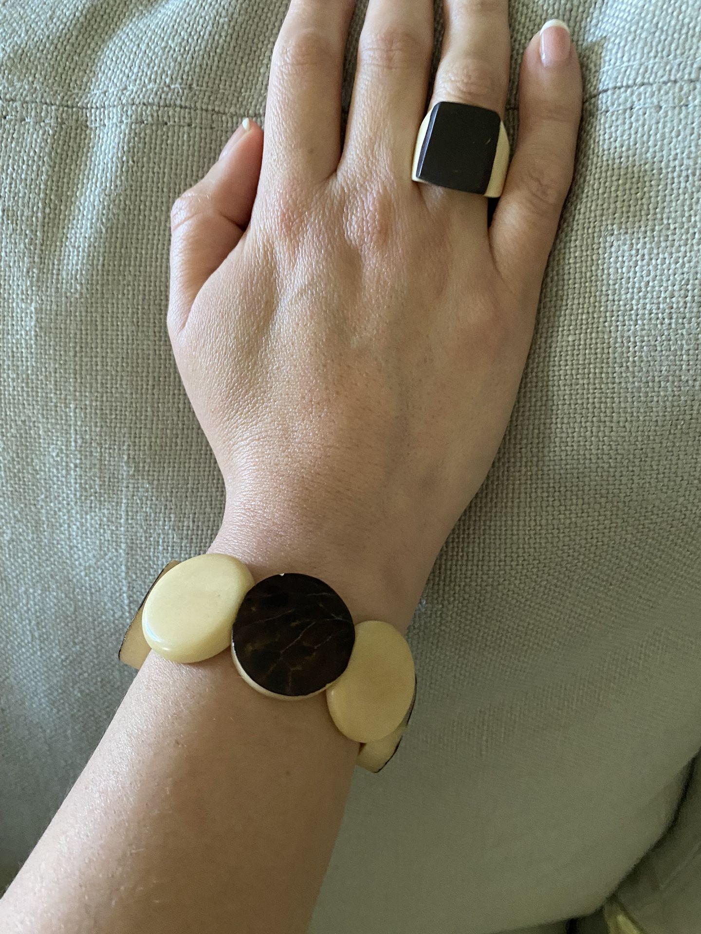 Tagua Nut Handmade In The Amazon Peru. Very Unique Bracelet and Ring.