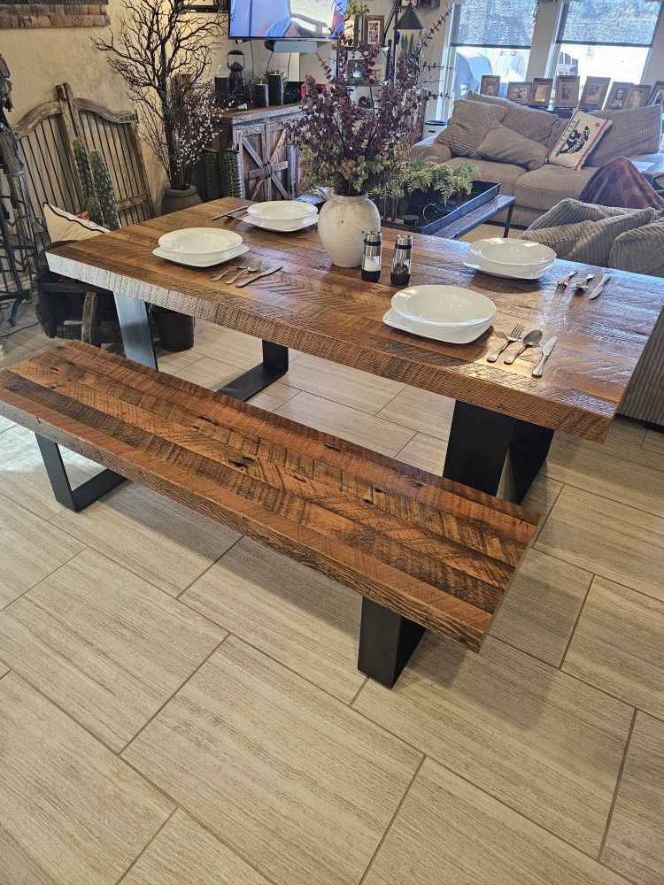 Custom Built Reclaimed Wood Dining Table