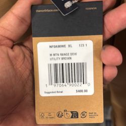 XL JACKET NORTH FACE MOUNTAIN RANGE DOW