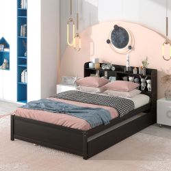 Roskilde Full Size Bed with Bookcase Headboard and Trundle