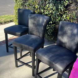 3 Set Bar Stool Black Chairs