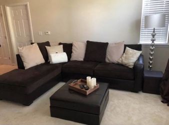 Dark brown sectional w washable covers