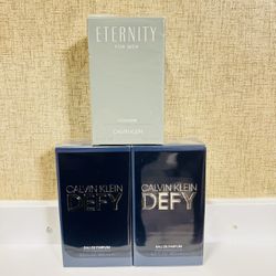 Calvin Klein Eternity And Defy Cologne For Men 3.4oz