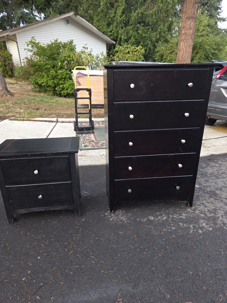 Black Dresser And Nightstand. Delivery Available For An Extra Fee