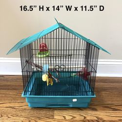 Bird Cage with Toys – 16.5” H x 14” W x 11.5” D