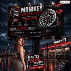 Wheels and tires Promociones del MES 🙌🏼🛞

🫰🏼Martes  en la compra de tus Rines el Level  kit completamente grati

🫰🏼Miércoles  no pagas aplicaci