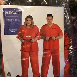 Incarcerated Adult 1 Costume Size Plus XXXL (54-56) -Preowned
