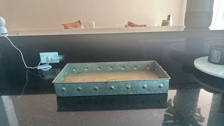 Galvanized Metal Tray with Wood Bottom