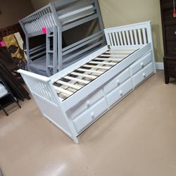 Twin Trundle Bed With Another Pullout Twin At   Modesto Furniture 