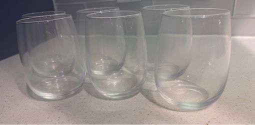 Set of 6 stemless wine glasses