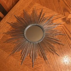 Pier 1  Vintage Petite Silver Burst Mirror  15”