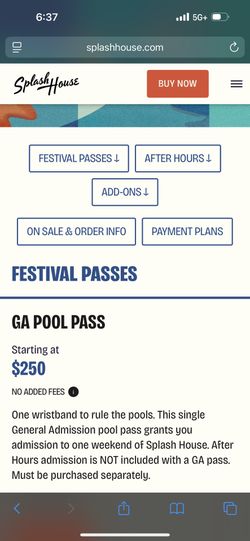Splash House Weekend 2 Wristband