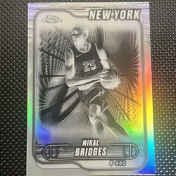  2024-25 Topps Chrome Basketball - Mikal Bridges Negative SSP New York 