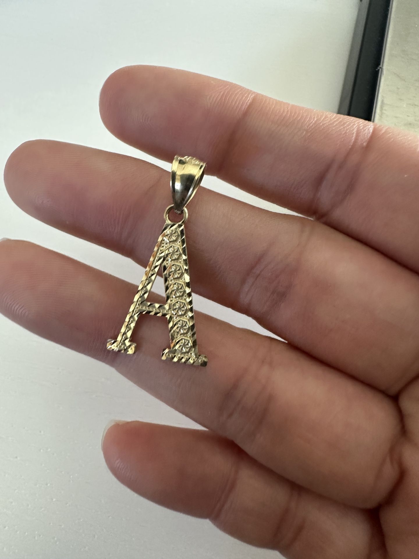 10kt Yellow Gold Initial A Pendant
