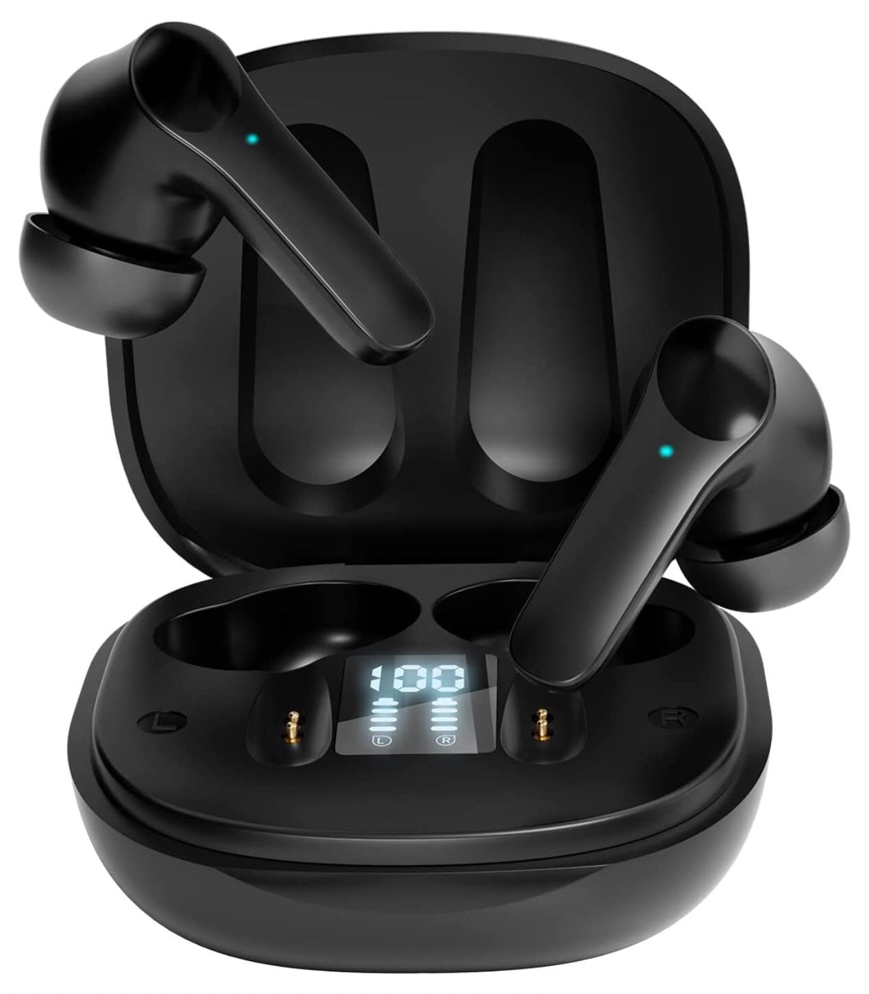 Wireless Earbuds Bluetooth 5.1 Headphones 48Hrs Playtime with LED Digital Display Charging Case, in Ear Earphones Stereo Headset with Mic