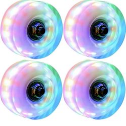 New, Roller Skate Wheels Luminous Light Up, with Bearings Outdoor Installed 4 Pack