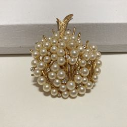 Crown Trifari Pearl Brooch