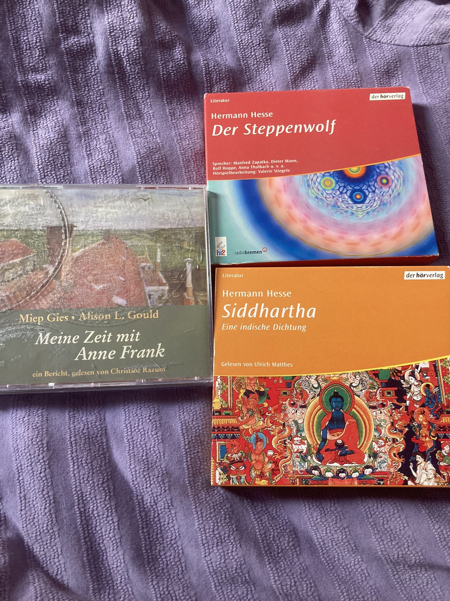 3- Books On CD In German *Diary Of Anne Frank-*Siddhartha-*Steppenwolf