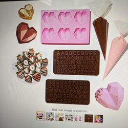 13 Pcs Chocolate Letters Mold With Piping Bags