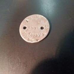 1918 Civil War Dog Tag.