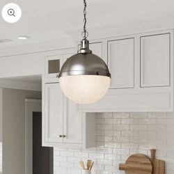 Aaron 12" 2-Light Brushed Nickel Dimmable Pendant Light Brio Lighting