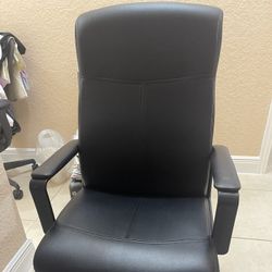 Swivel Chair Black Leather IKEA 