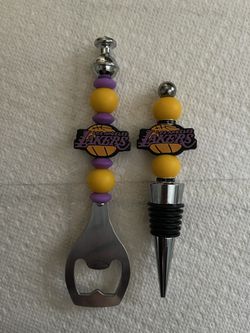 NBA Lakers Bottle Opener/ Stopper Set