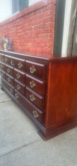 Cherry wood 12 drawer dresser