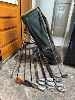 Men’s mixed right handed golf club set with Mizuno golf stand bag