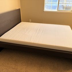 IKEA Malm Series Queen Bed With Slats And Mattress